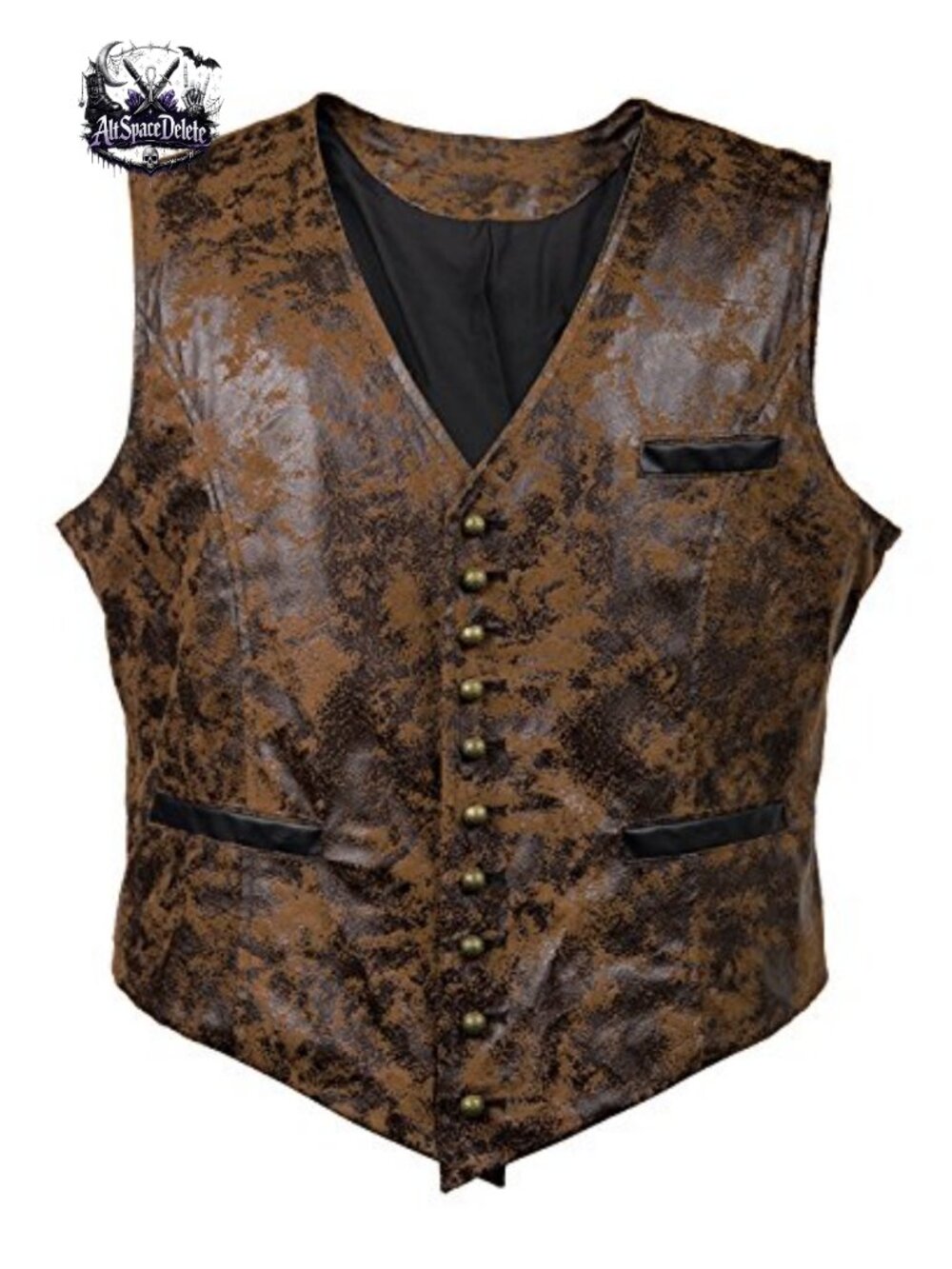 Mens Faux Leather Steampunk Cowboy Waistcoat Vest